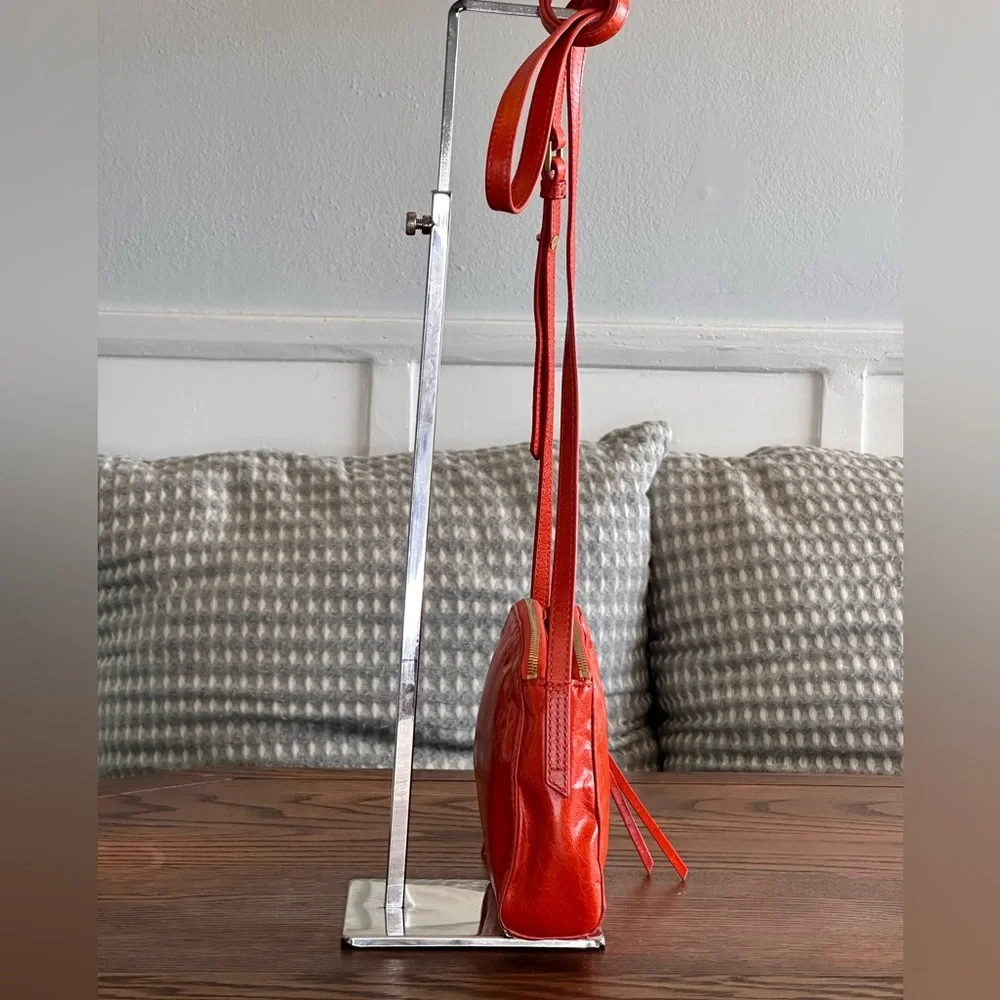 HOBO Orange Red Leather Crossbody Bag - Picture 3 of 8